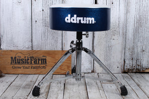 ddrum Mercury Fat Double Braced Drum Throne White and Blue Sparkle MFAT WB