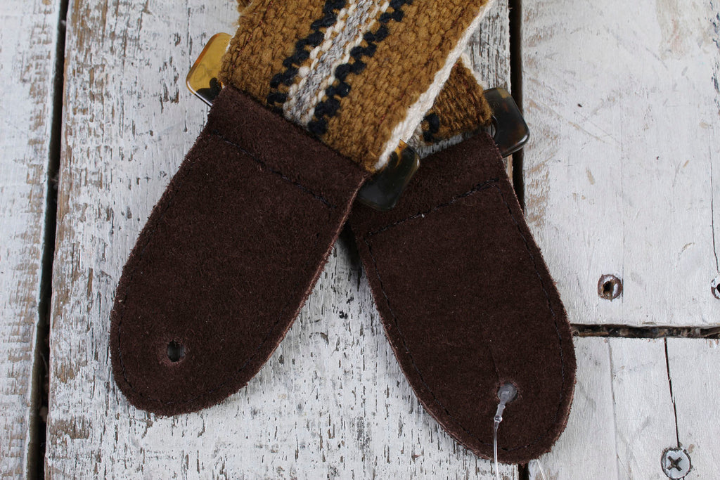 Henry Heller 2" Picador Series Handwoven Organic Fabric Strap - Tan Multi Stripe