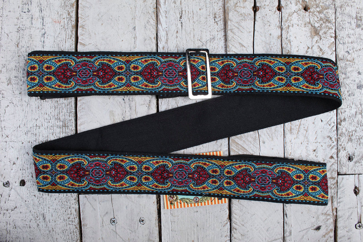 Henry Heller 2 Inch Woven Jacquard Guitar Strap with Tri Glide & Nylon Backing Multi-Color Main image