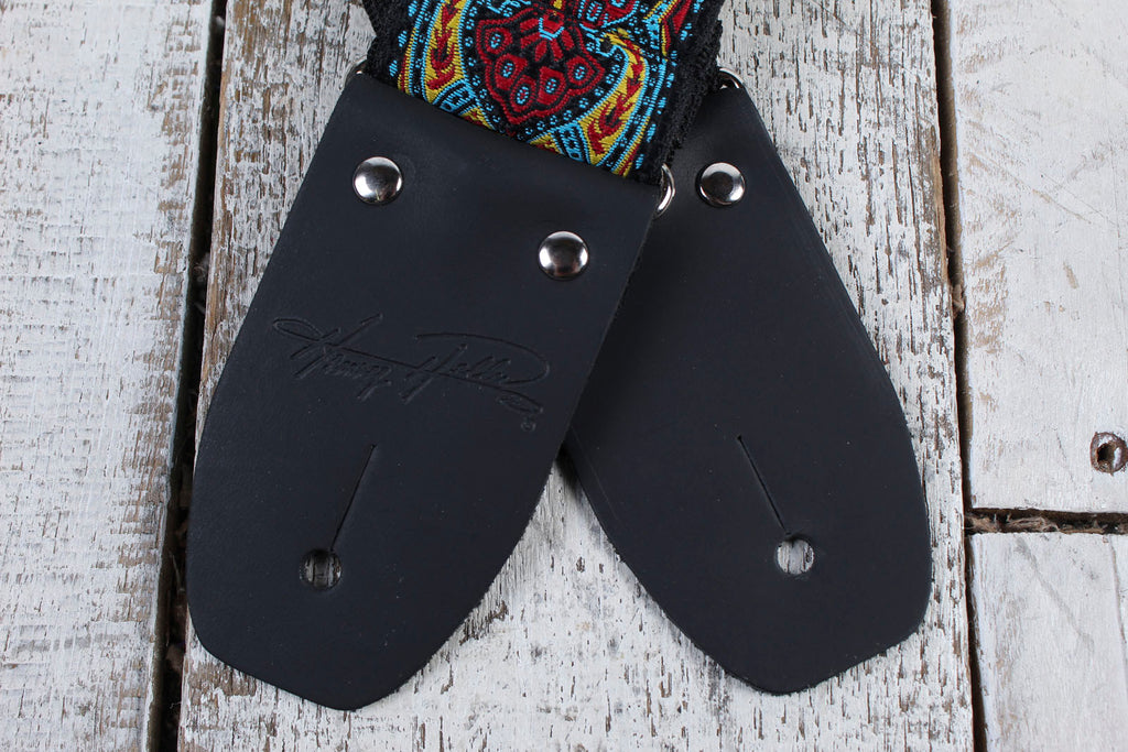 Henry Heller 2 Inch Woven Jacquard Guitar Strap with Tri Glide & Nylon Backing Multi-Color