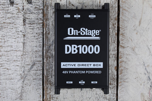 On-Stage DB100 Active DI Box for Acoustic Guitars Bass Guitars Keyboards and More