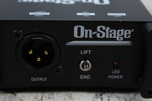 On-Stage DB100 Active DI Box for Acoustic Guitars Bass Guitars Keyboards and More