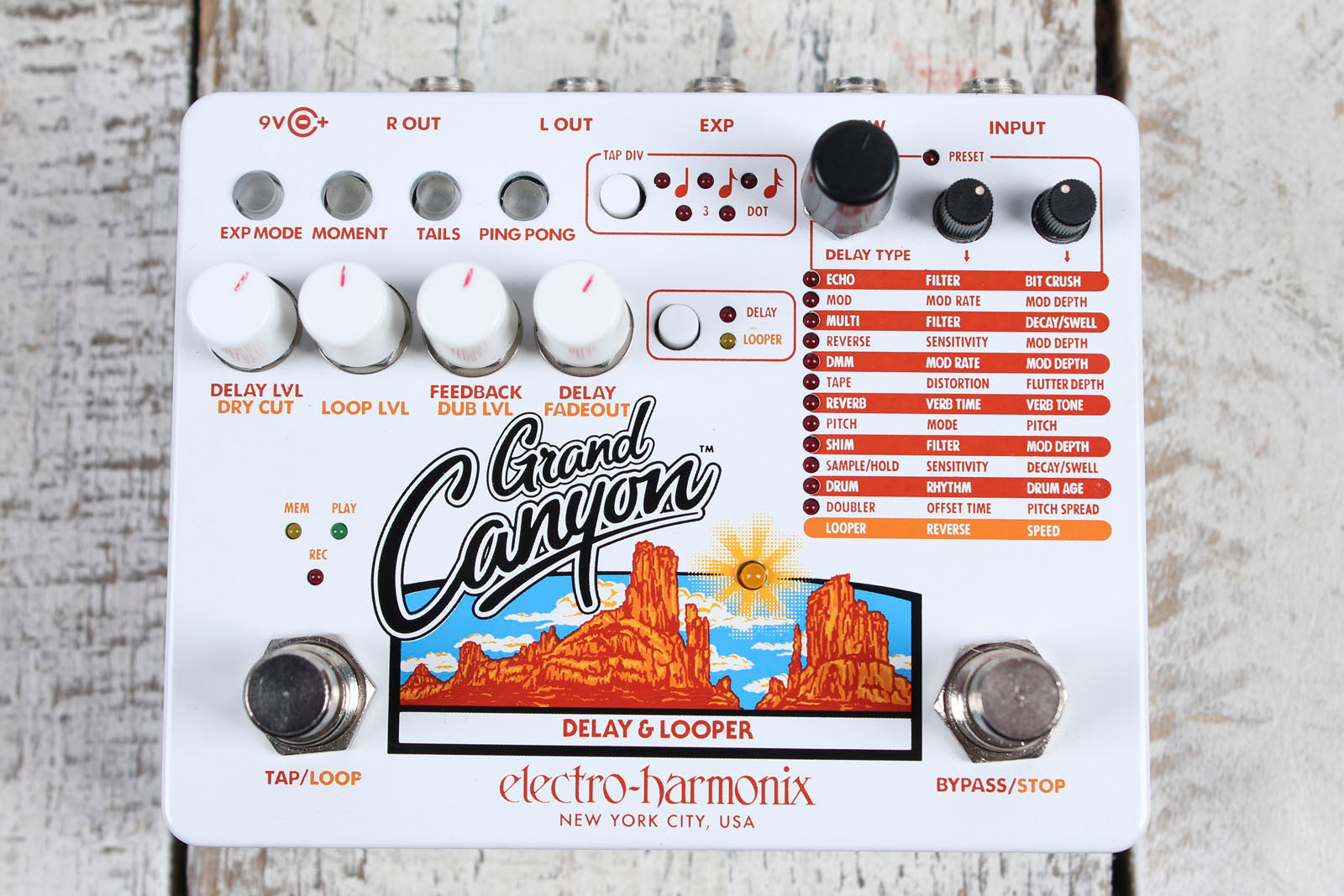Electro Harmonix Grand Canyon Delay & Looper Pedal Electric Guitar Effects Pedal Main image
