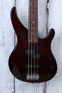 Yamaha TRBX174EW RTB 4 String Bass Electric Guitar Exotic Wood Top Root Beer