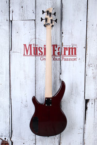 Yamaha TRBX174EW RTB 4 String Bass Electric Guitar Exotic Wood Top Root Beer