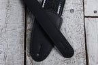 Henry Heller 2" Black Sparkle Vinyl Strap w/Leather Ends