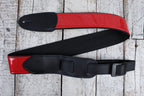Henry Heller 2 Inch Red Sparkle Vinyl Guitar Strap with Leather Ends