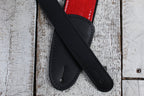 Henry Heller 2 Inch Red Sparkle Vinyl Guitar Strap with Leather Ends