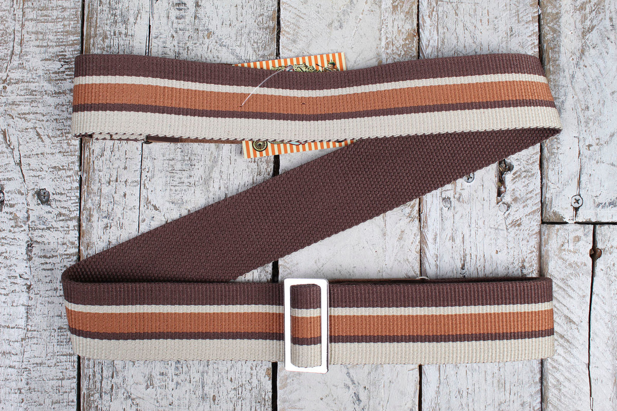 Henry Heller 2" Fashion Cotton Strap - Brown & Tan Striped Main image