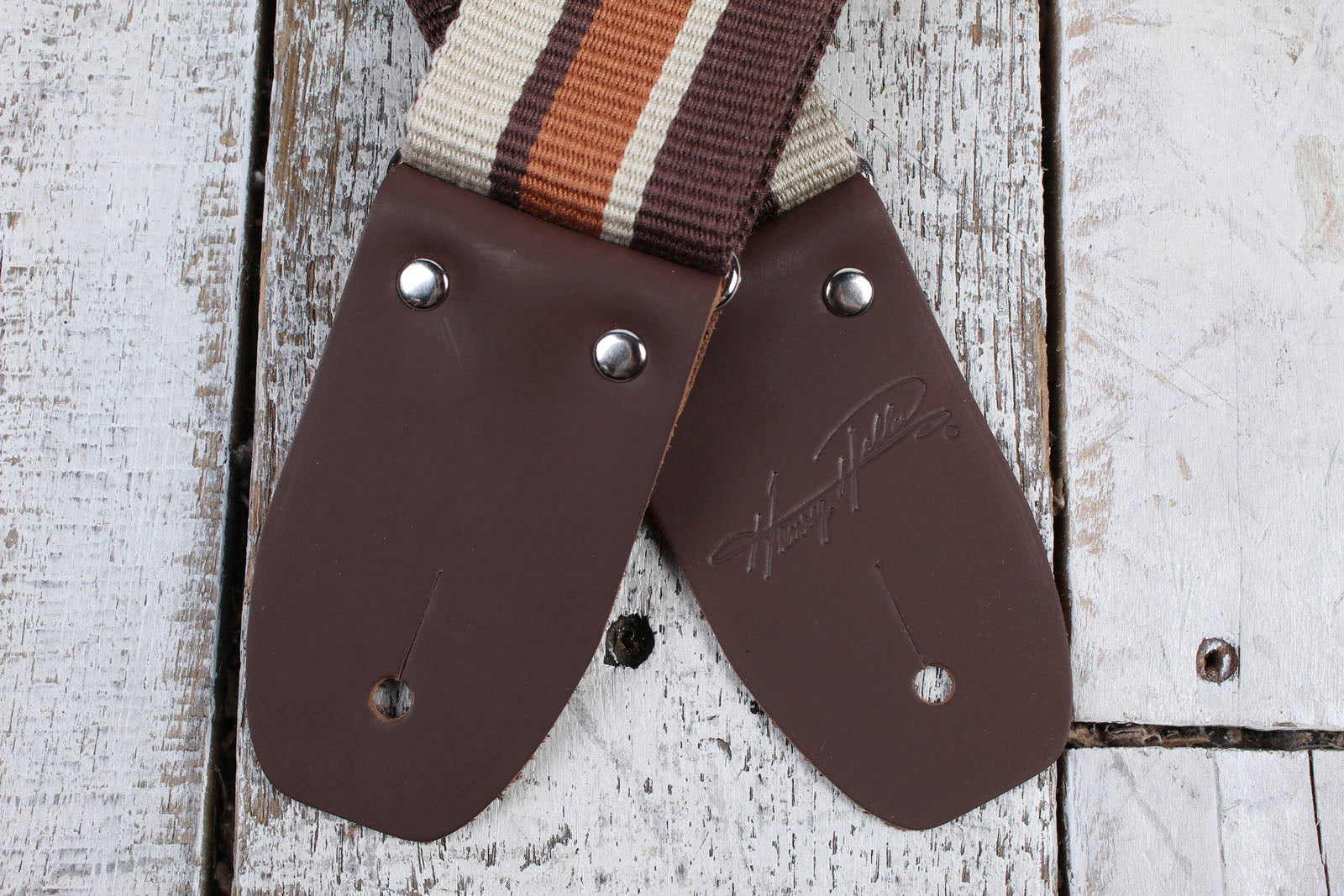 Henry Heller 2" Fashion Cotton Strap - Brown & Tan Striped