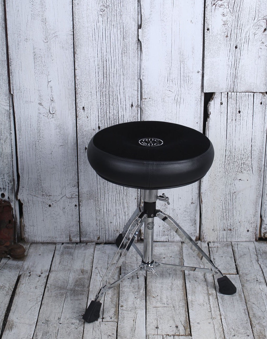 Roc N Soc Manual Spindle Drum Throne Adjustable Height Round Seat Black Main image