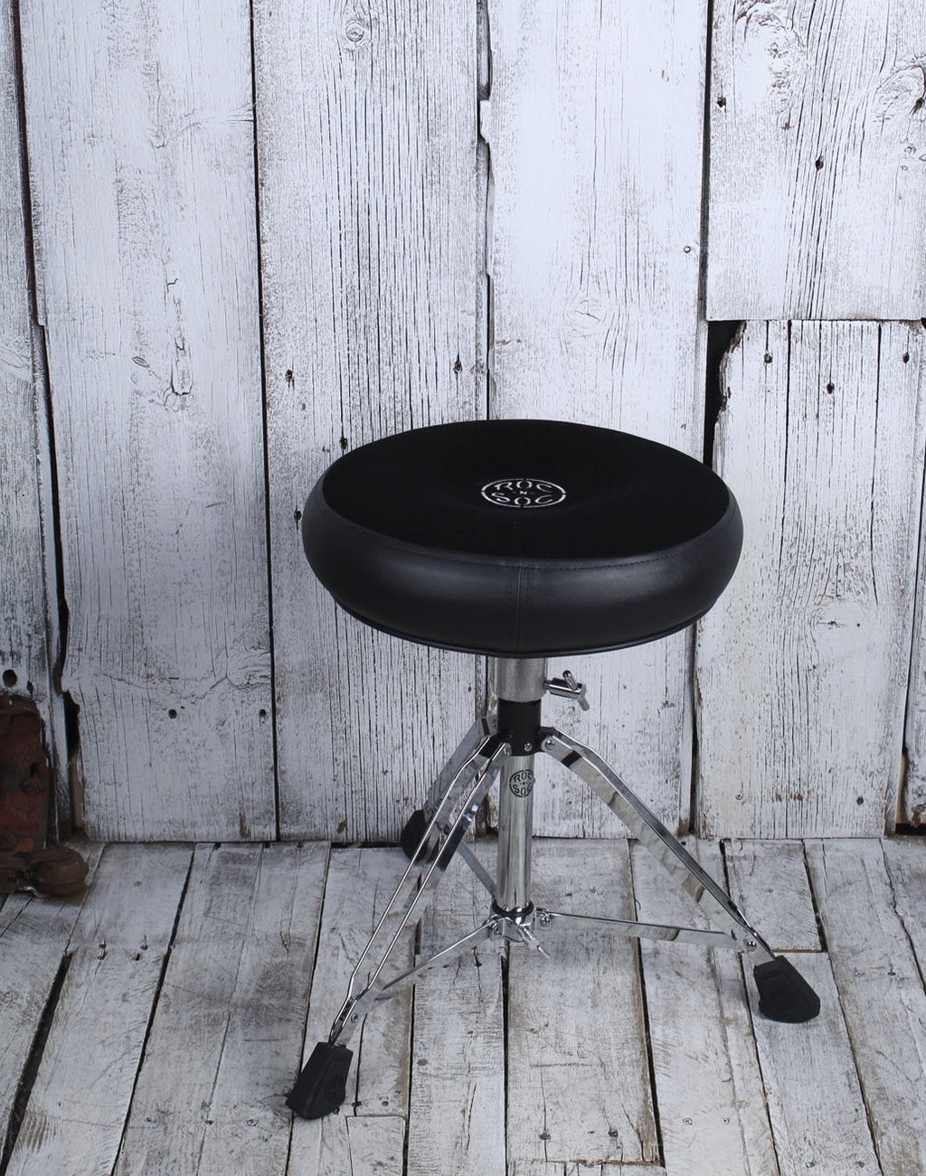 Roc N Soc Manual Spindle Drum Throne Adjustable Height Round Seat Black