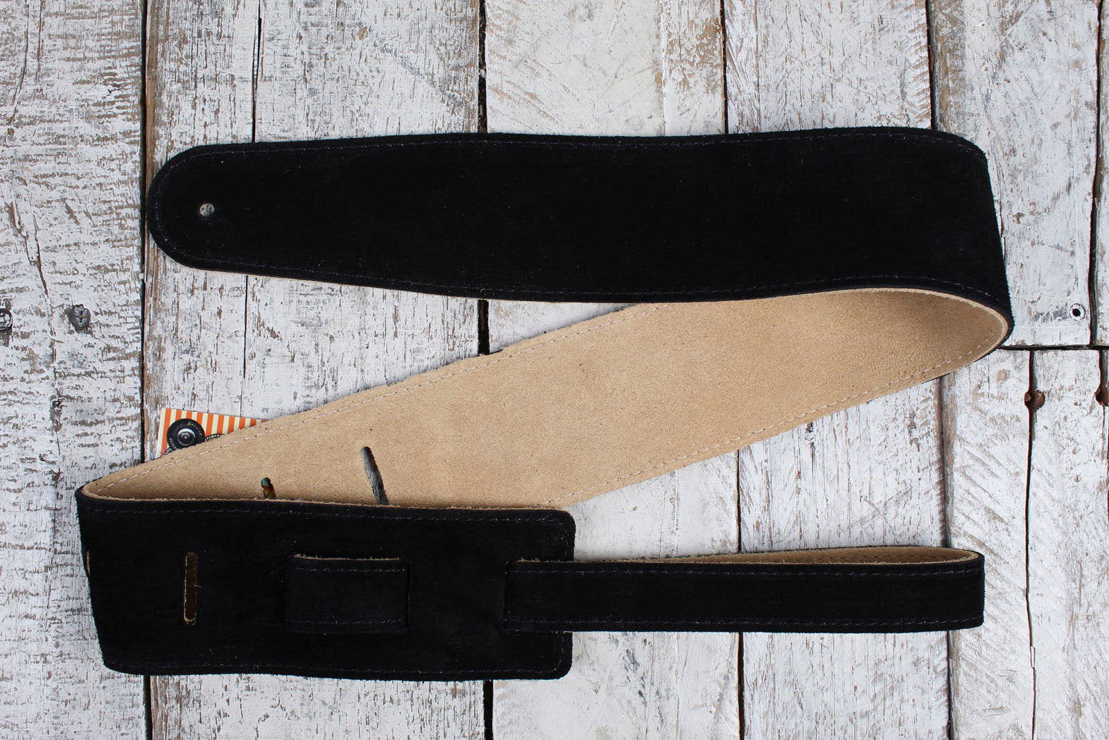 Henry Heller 2.5" Black Capri Suede Strap with Nubuck Backing