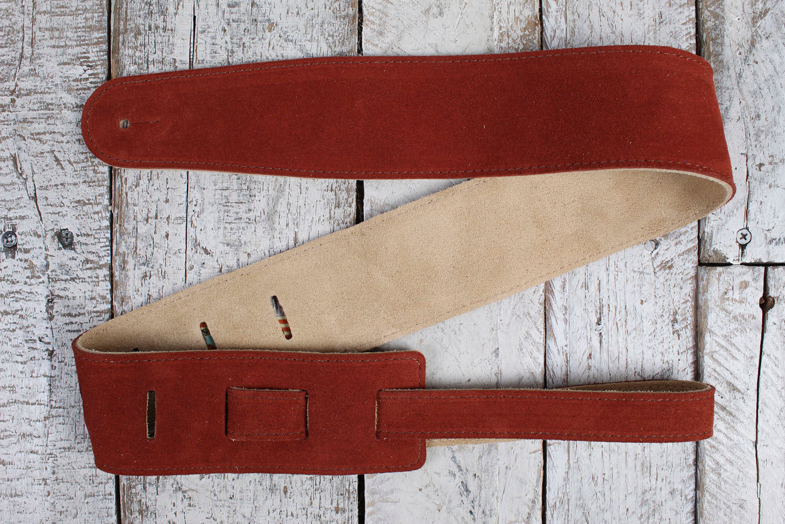 Henry Heller HBS25-RST 2.5 Inch Rust Capri Suede Guitar Strap with Nubuck Backing