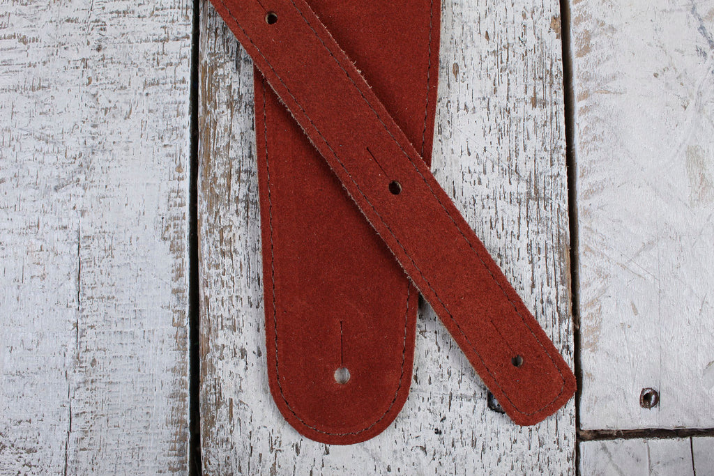 Henry Heller HBS25-RST 2.5 Inch Rust Capri Suede Guitar Strap with Nubuck Backing