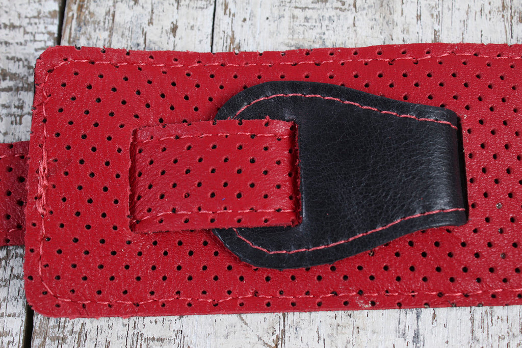 Henry Heller 2.5" Premium Amalfi Leather Strap - Red & Black