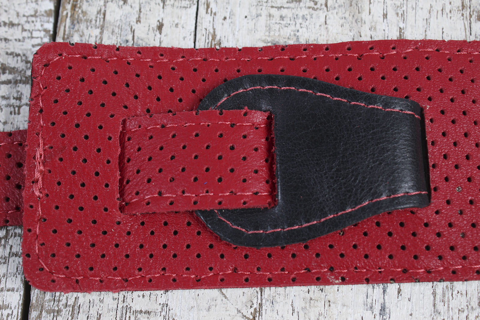 Henry Heller 2.5" Premium Amalfi Leather Strap - Red & Black