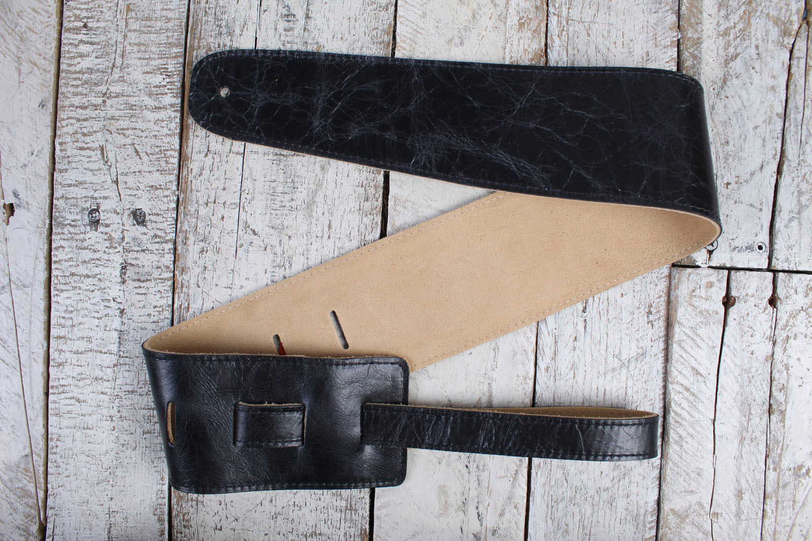 Henry Heller 3.5" Capri Leather Strap w/Suede Backing - Black
