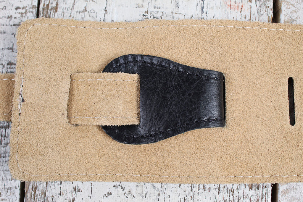 Henry Heller 3.5" Capri Leather Strap w/Suede Backing - Black