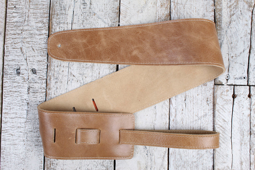 Henry Heller HCAP35-TAN 3.5 Inch Capri Leather Guitar Strap Tan