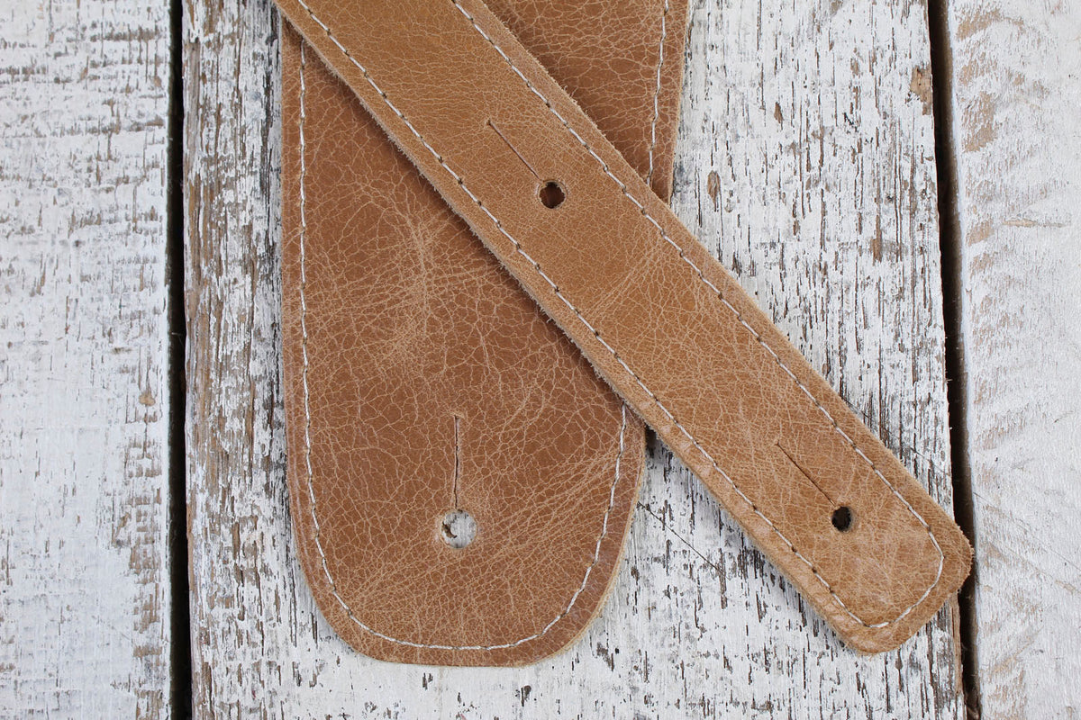 Henry Heller HCAP35-TAN 3.5 Inch Capri Leather Guitar Strap Tan