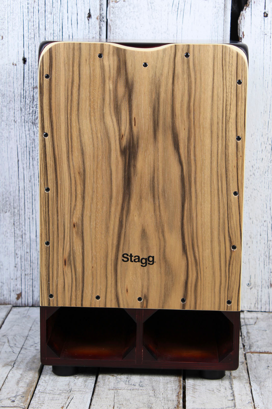 Stagg Cannon Cajon with Extra Bass Punch  Ebony Finish Hand Drum CAJ-CANNON-EB