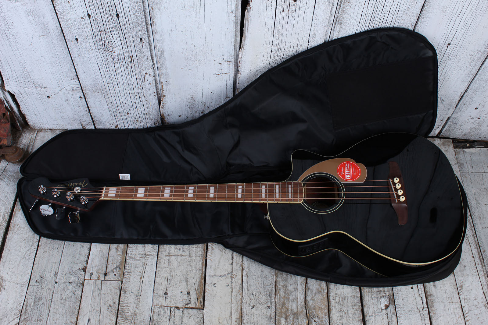 Fender FAB405 Long Scale Acoustic Bass Guitar Gig Bag Black