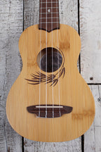 Luna Bamboo Soprano Ukulele Satin Natural Finish UKE BAMBOO S with Gig Bag
