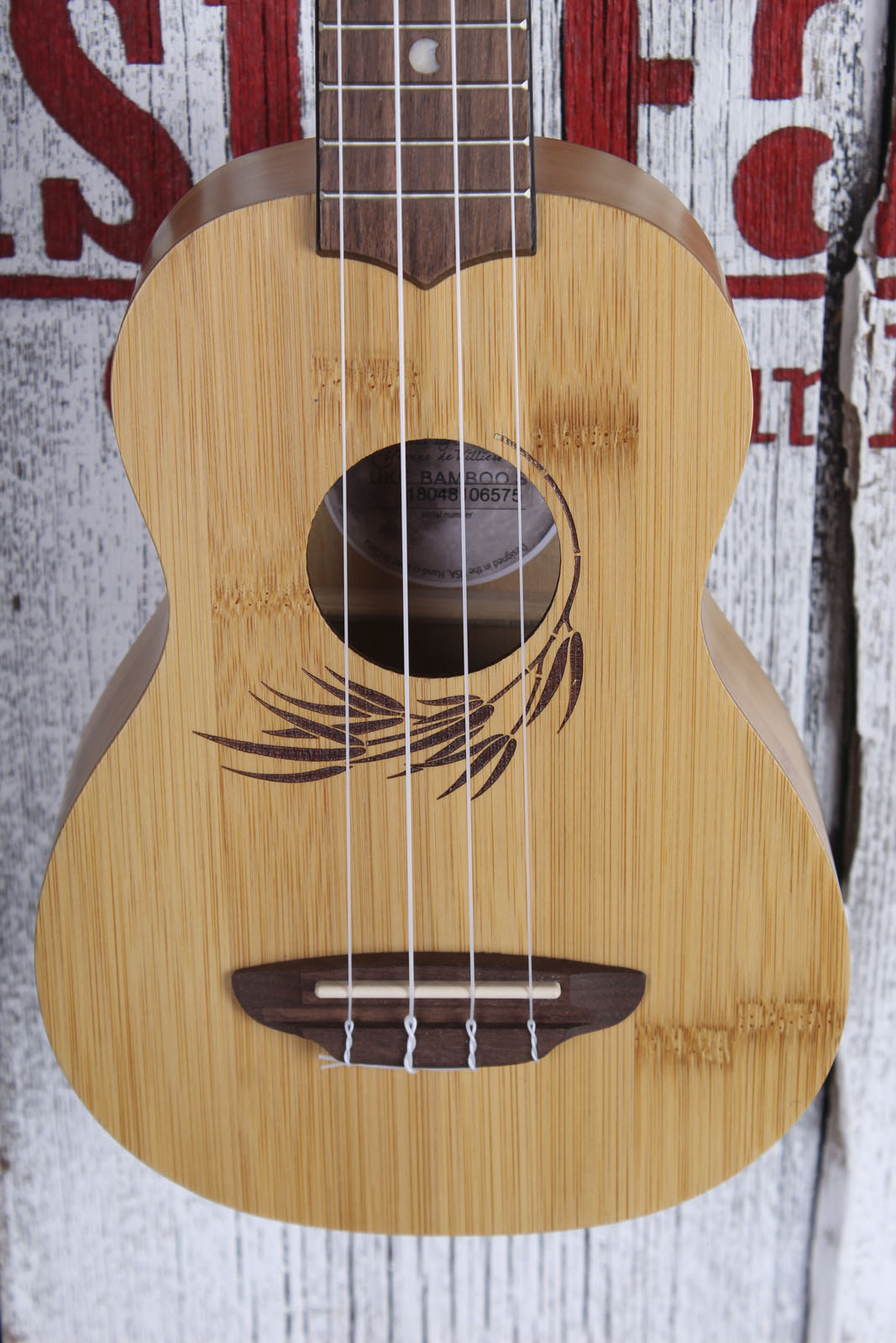 Luna Bamboo Soprano Ukulele Satin Natural Finish UKE BAMBOO S with Gig Bag