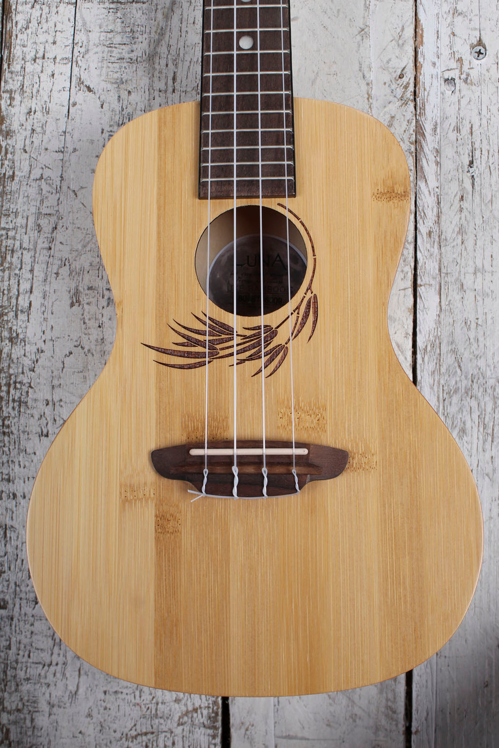 Luna Bamboo Concert Ukulele Walnut FB Satin Natural UKE BAMBOO C with Gig Bag