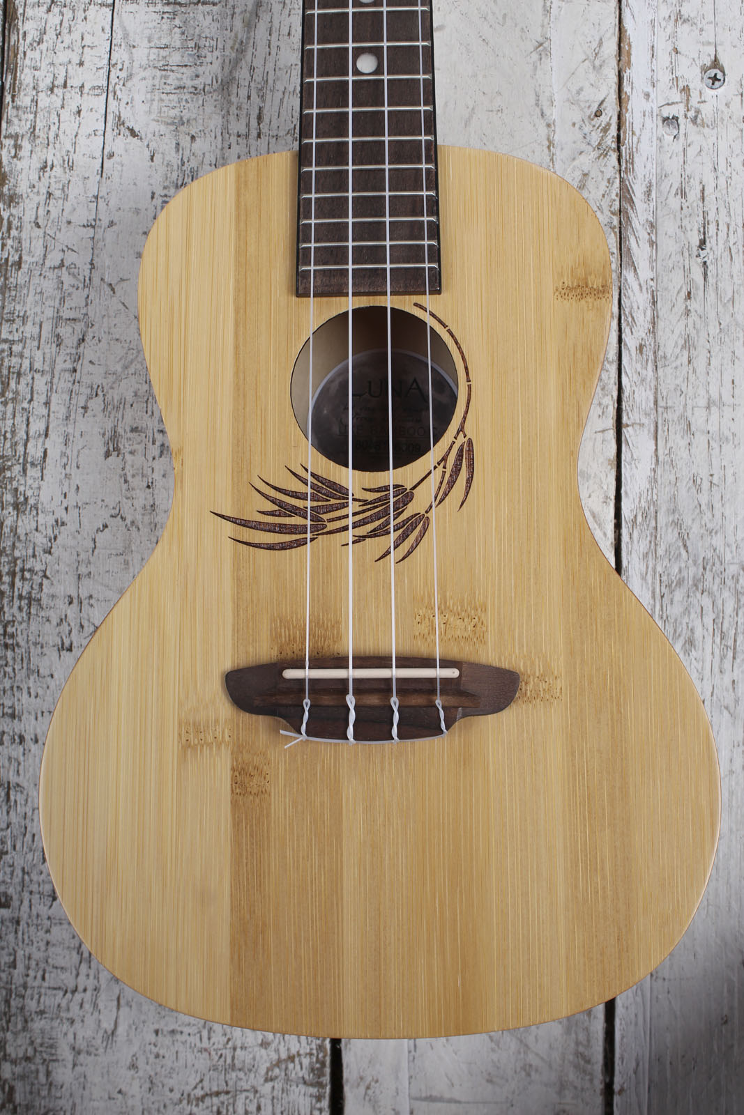 Luna Bamboo Concert Ukulele Walnut FB Satin Natural UKE BAMBOO C with Gig Bag