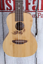 Luna Bamboo Concert Ukulele Walnut FB Satin Natural UKE BAMBOO C with Gig Bag