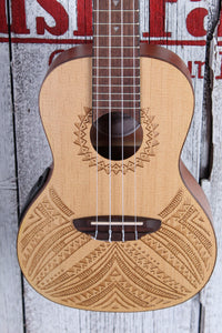 Luna Tapa Solid Spruce Concert Acoustic Electric Ukulele UKE TAPA SPR w Gig Bag