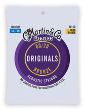 Load image into Gallery viewer, Martin M150 Traditional 80/20 Bronze Acoustic Guitar Strings - Medium