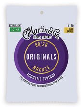 Load image into Gallery viewer, Martin M170 Traditional 80/20 Bronze Acoustic Guitar Strings - Extra Light