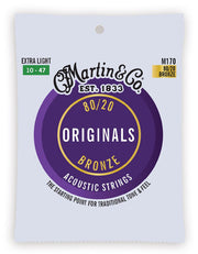 Martin M170 Traditional 80/20 Bronze Acoustic Guitar Strings - Extra Light