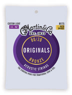 Martin M175 Traditional 80/20 Bronze Acoustic Guitar Strings - Custom Light