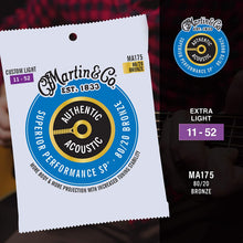 Load image into Gallery viewer, Martin MA175 Authentic 80/20 Bronze Acoustic Guitar Strings - Custom Light