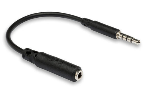 Hosa Headphone Adaptor MHE-158, 3.5 mm TRRS to Slim 3.5 mm TRRS
