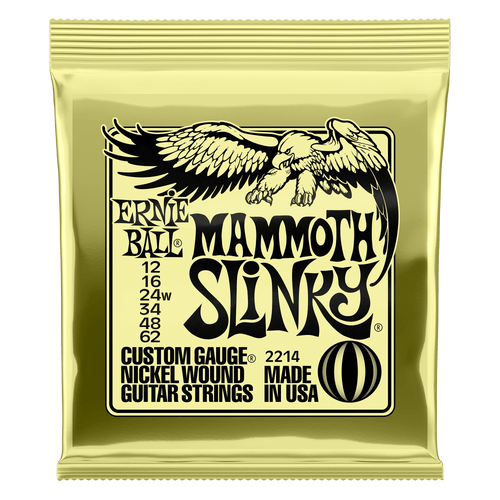 Ernie Ball 2214 Mammoth Slinky Nickel Wound Electric Guitar Strings, 12-62
