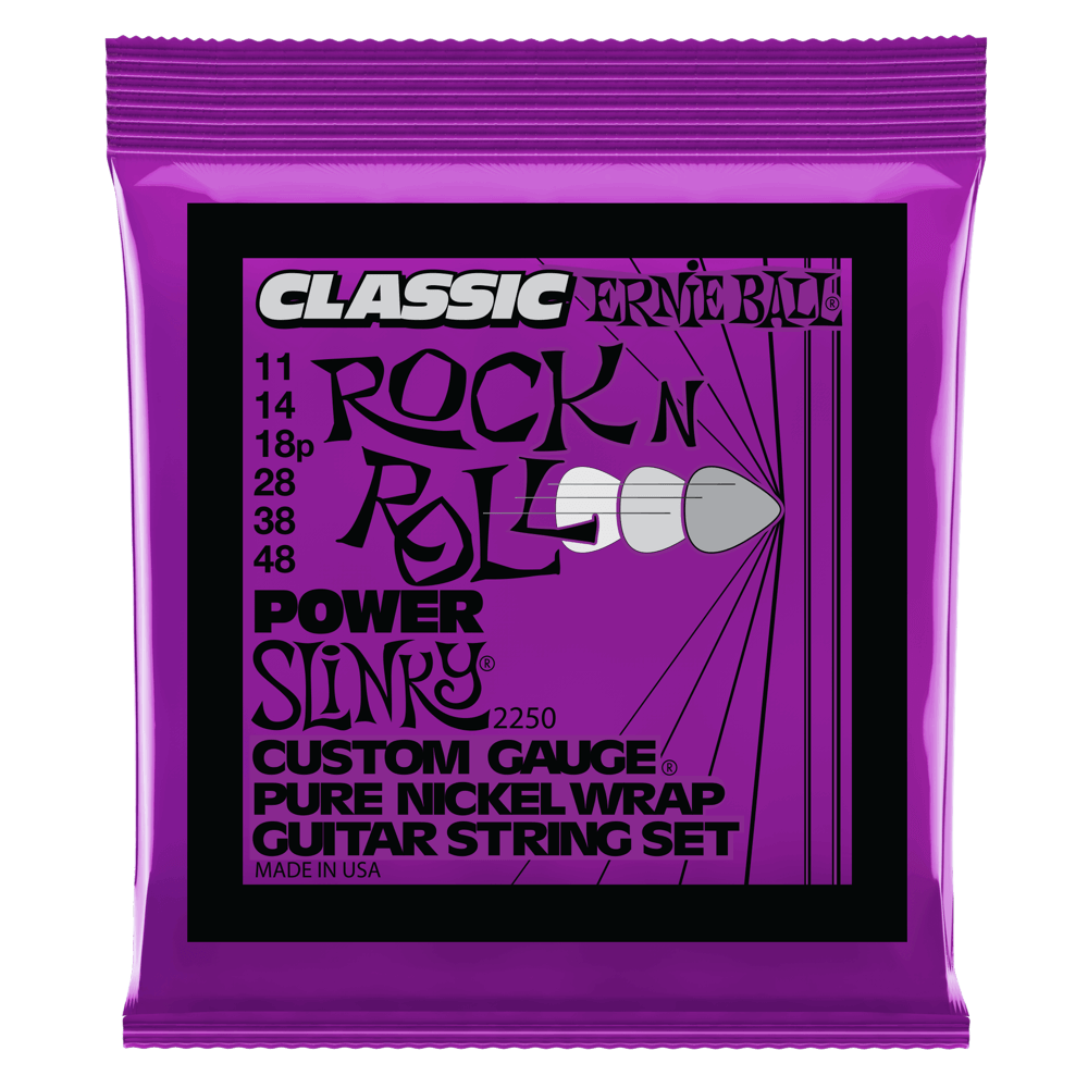 Ernie Ball 2250 Classic Rock n Roll Power Slinky Nickel Wound Electric Guitar Strings, 11-48