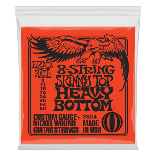 ERNIE BALL 8 STRING SKINNY TOP-HEAVY BOTTOM 9-80