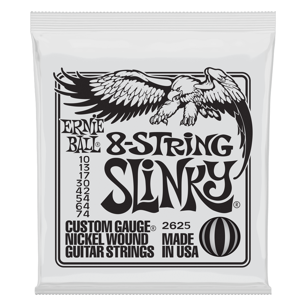 ERNIE BALL 8-STRING SLINKY GUITAR STRINGS - 10-74