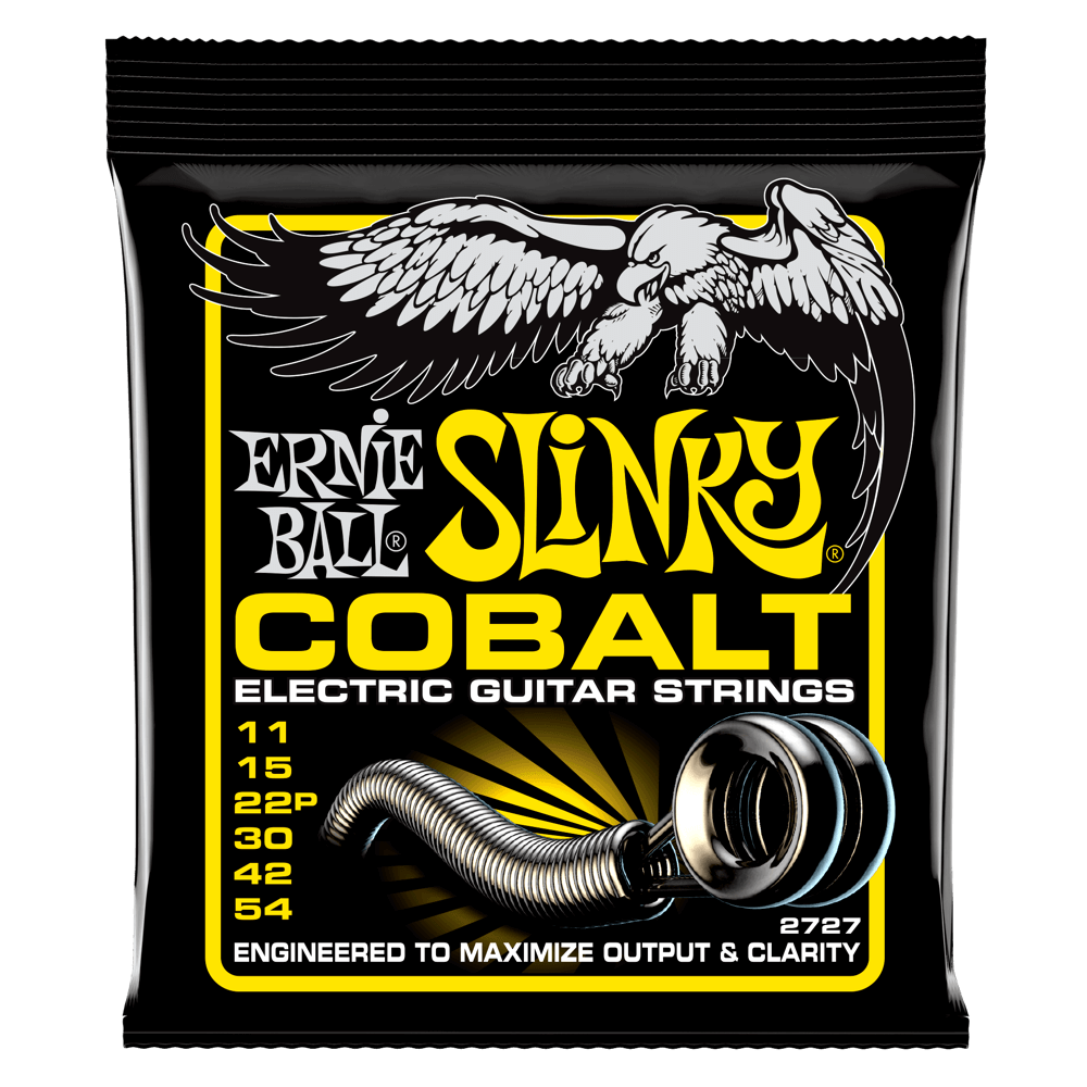 Ernie Ball 2727 Cobalt Beefy Slinky Electric Guitar Strings, 11-54
