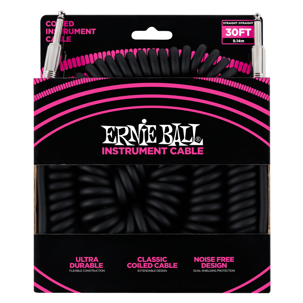 Ernie Ball Coiled Straight to Straight 1/4" Instrument Cable EB6044