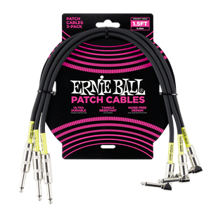Ernie Ball Patch Cable Straight to 90 3 pack - 1.5'  EBP06076