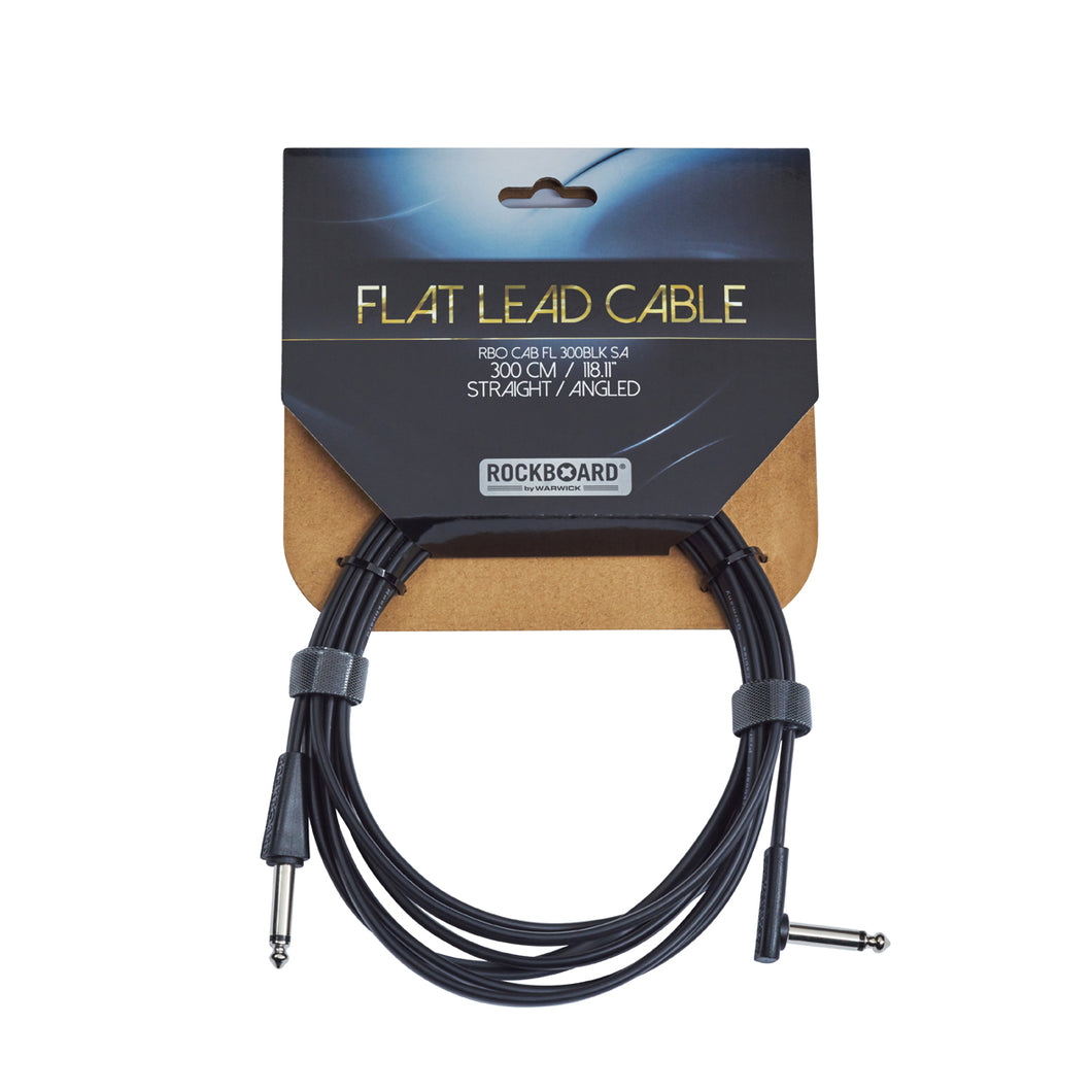 RockBoard RBO CAB FL 300BLK SA Flat Instrument Cable 9.8' Straight/Angled