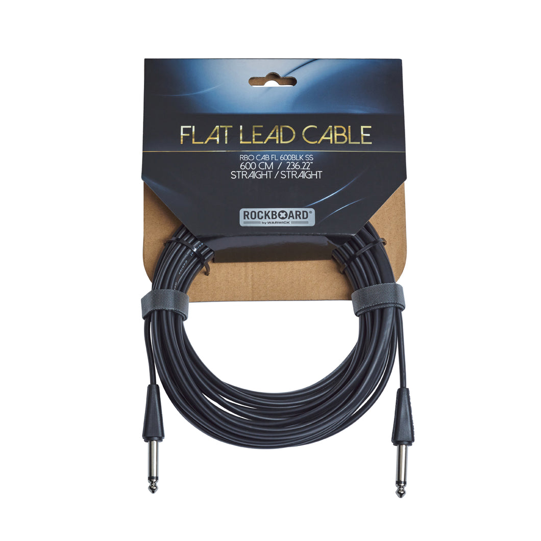 RockBoard RBO CAB FL 600BLK SS Flat Instrument Cable 19.7 Feet Straight/Straight