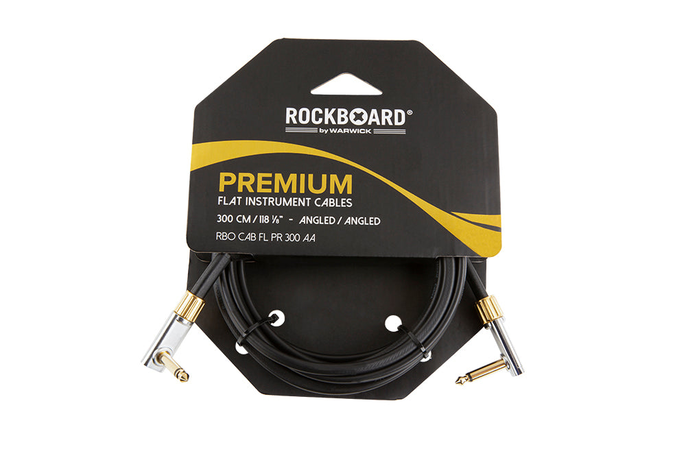 RockBoard RBO CAB FL PR 300 AA Premium Flat Instrument Cable 9.8' Angled/Angled