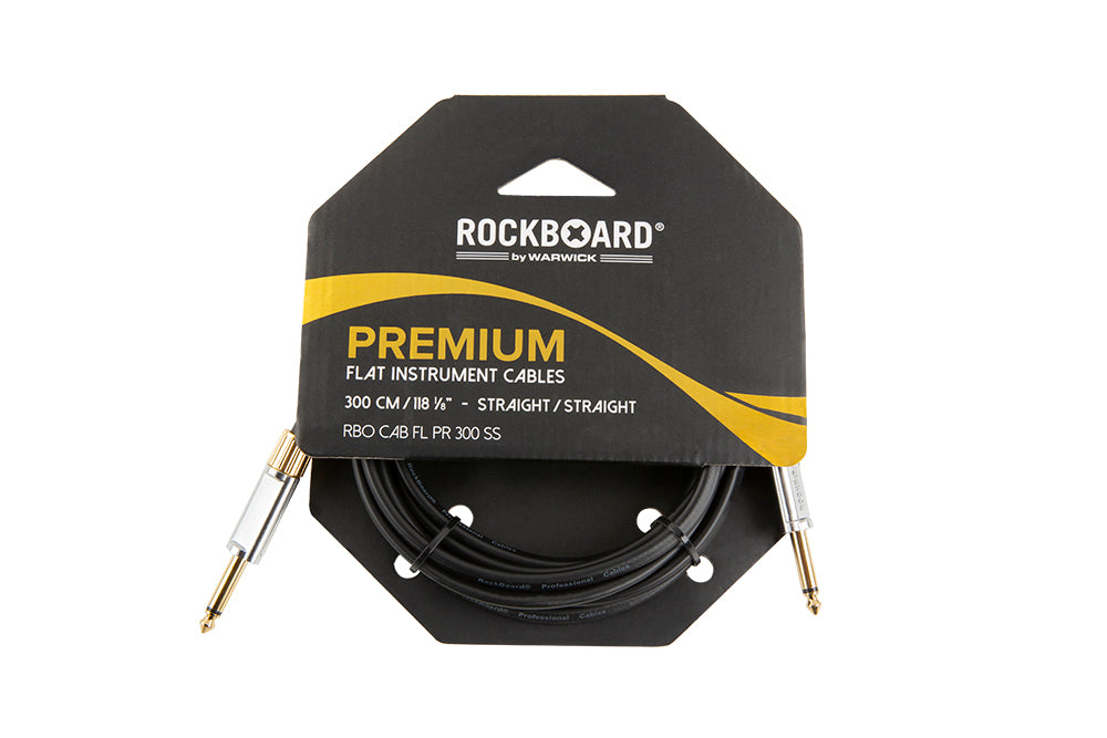 RockBoard RBO CAB FL PR 300 Premium Flat Instrument Cable 9.8' Straight/Straight